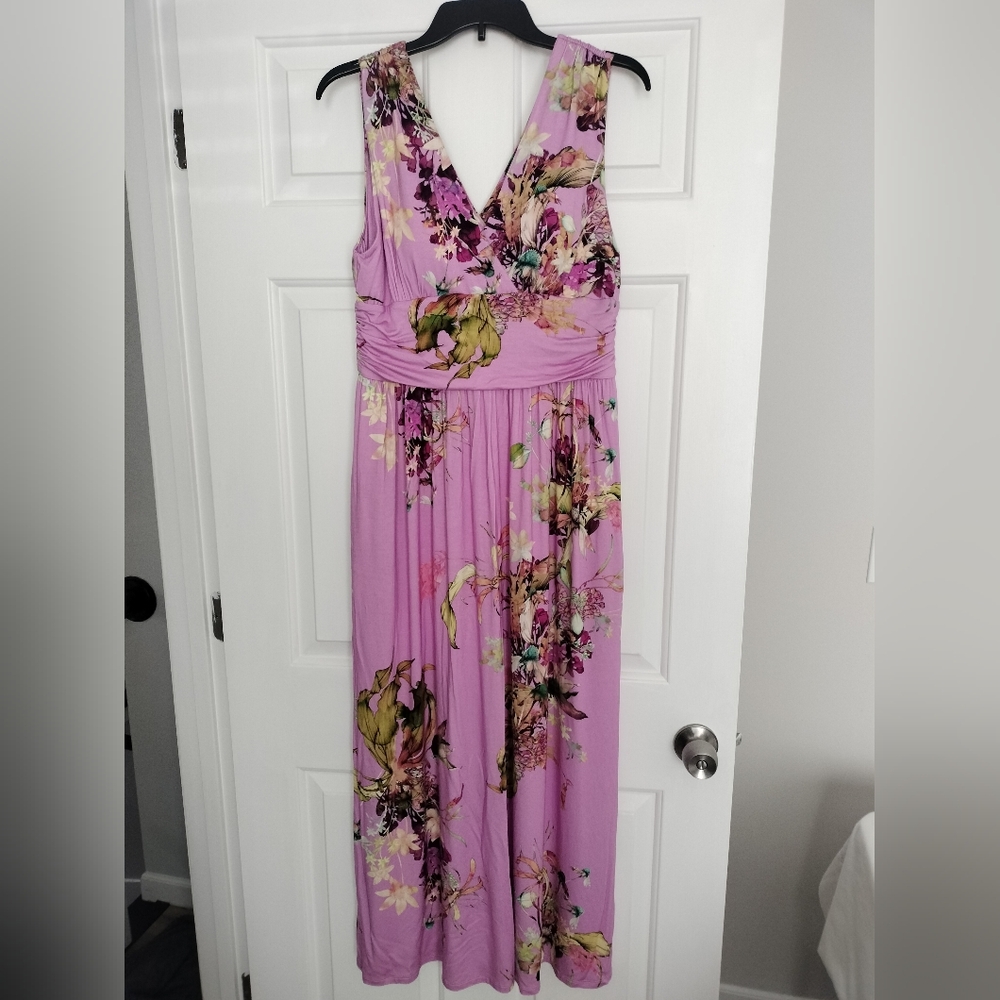 Soma Soft Jersey Shirred Shoulder Maxi Dress Size L